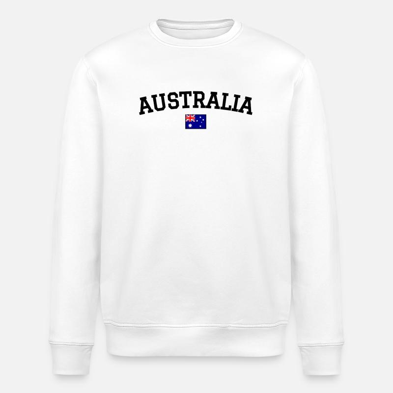 Australia Flag Design Black - Stanley/Stella ROLLER Unisex Organic Sweatshirt - white