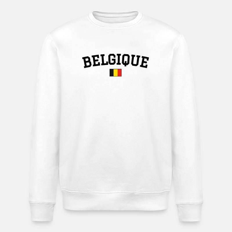 Belgium Flag Design Black - Stanley/Stella ROLLER Unisex Organic Sweatshirt - white