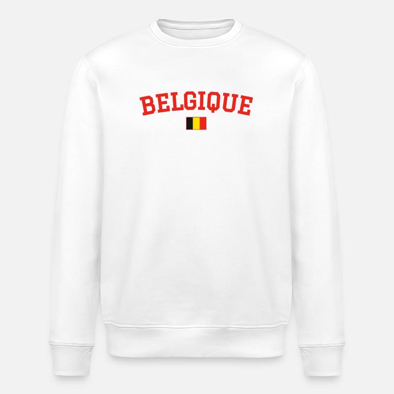 Drapeau belge : Rouge - Sweat bio ROLLER Stanley/Stella Unisexe - blanc