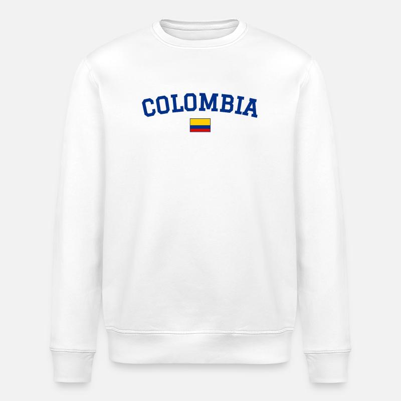 Kolumbien Flagge Design Blau - Stanley/Stella Unisex Bio-Sweatshirt ROLLER - Weiß