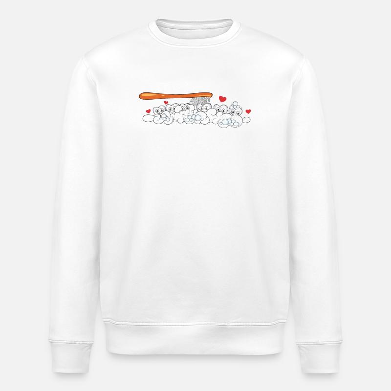 Zähne Zahnbürste Zahnpflege Fun - Stanley/Stella Unisex Bio-Sweatshirt ROLLER - Weiß