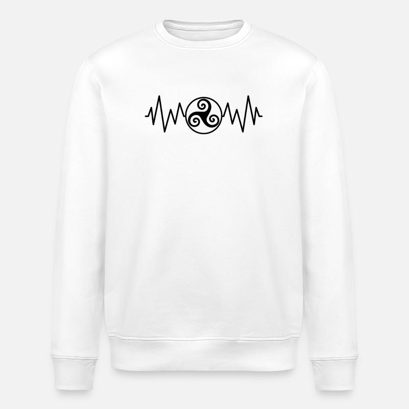 Triskel Herzfrequenz - Stanley/Stella Unisex Bio-Sweatshirt ROLLER - Weiß