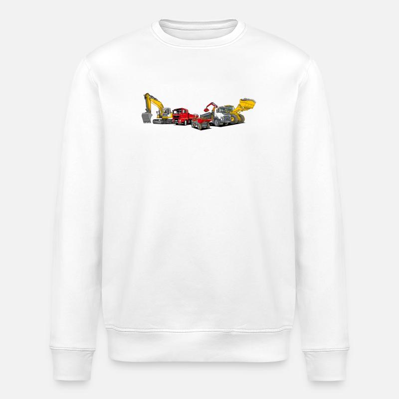 Construction Machinery Fleet - Stanley/Stella ROLLER Unisex Organic Sweatshirt - white