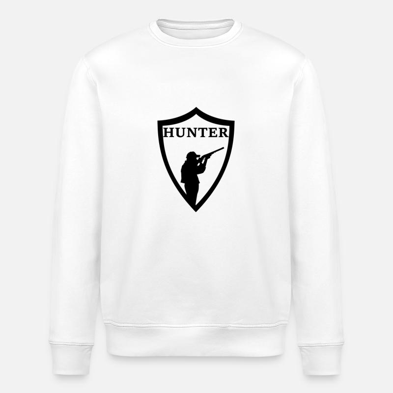 Hunter Badge Hunter Hunting - Stanley/Stella ROLLER Unisex Organic Sweatshirt - white