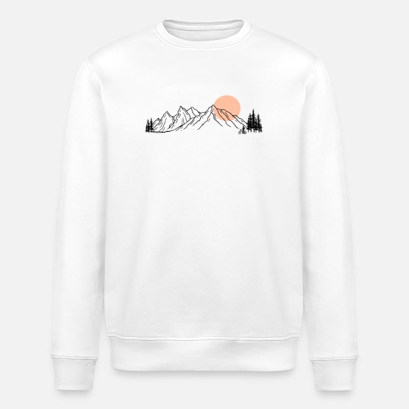 Sunset Ride Line Art sur noir - Sweat bio ROLLER Stanley/Stella Unisexe - blanc