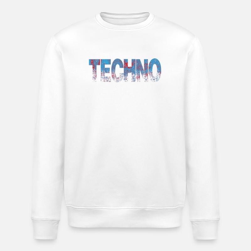 Techno Distressed Text Art - Stanley/Stella Unisex Bio-Sweatshirt ROLLER - Weiß
