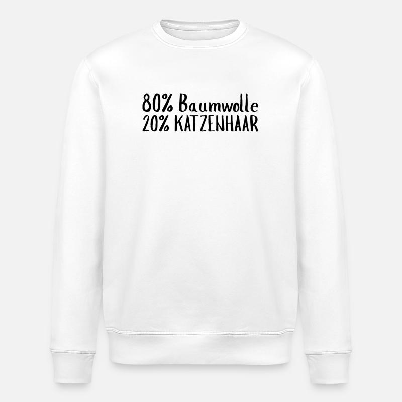 80% Baumwolle 20% Katzenhaar Katze - Stanley/Stella Unisex Bio-Sweatshirt ROLLER - Weiß