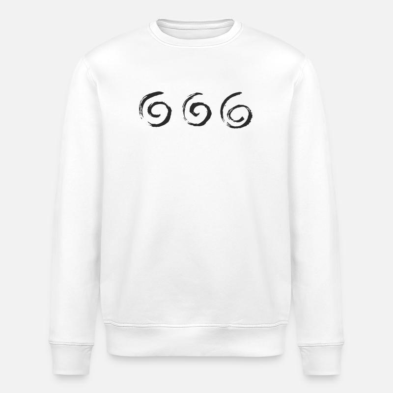 Cercles triples à pinceaux - Sweat bio ROLLER Stanley/Stella Unisexe - blanc