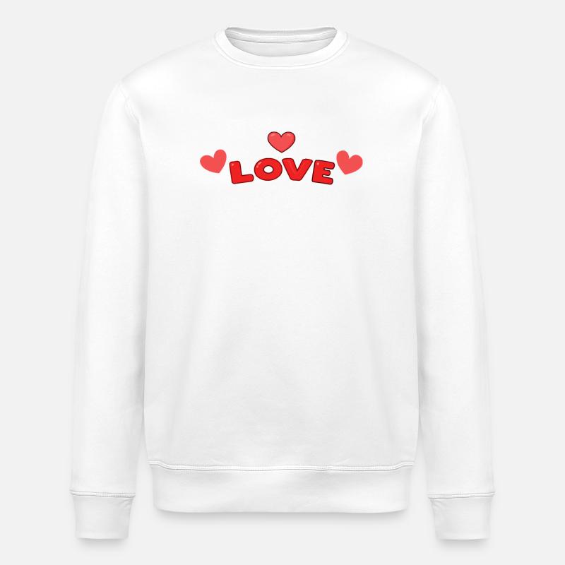 Liebe in roten Buchstaben - Stanley/Stella Unisex Bio-Sweatshirt ROLLER - Weiß