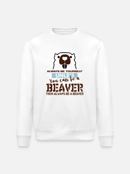 Biber Geschenk - Stanley/Stella Unisex Bio-Sweatshirt ROLLER - Weiß