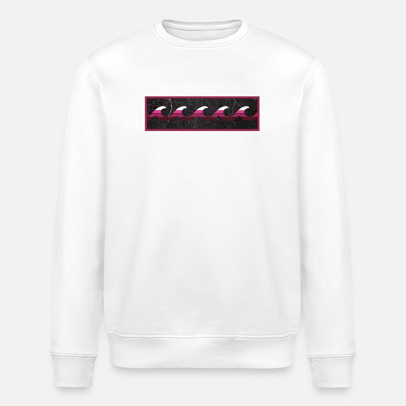 Logo Wave Magenta Blanc - Sweat bio ROLLER Stanley/Stella Unisexe - blanc