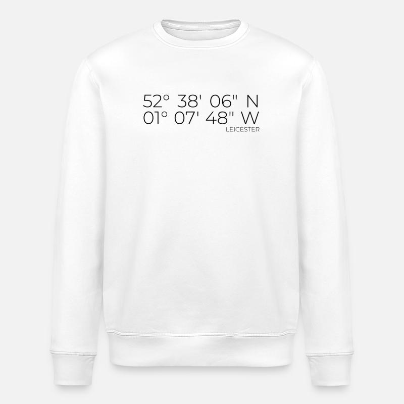 Coordinates: Leicester, England - Stanley/Stella ROLLER Unisex Organic Sweatshirt - white