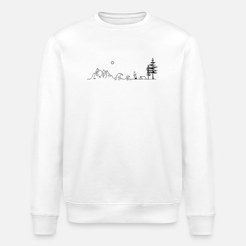 Bergwellen-Camping - Stanley/Stella Unisex Bio-Sweatshirt ROLLER - Weiß