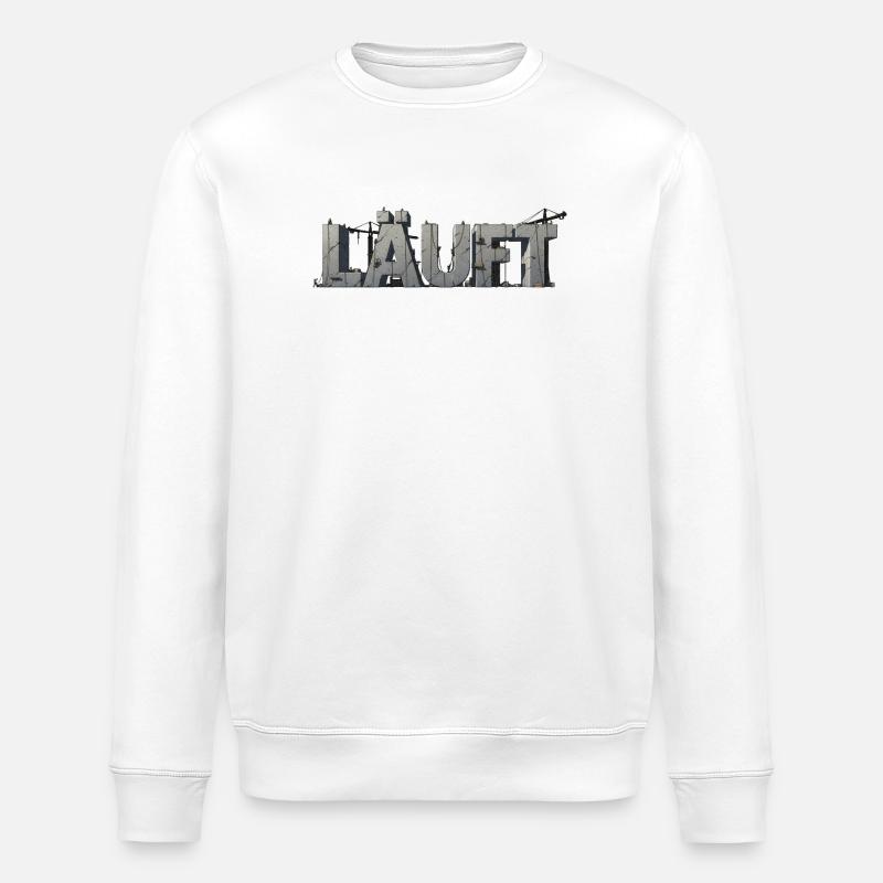 Läuft – Monumentaler Humor - Stanley/Stella Unisex Bio-Sweatshirt ROLLER - Weiß