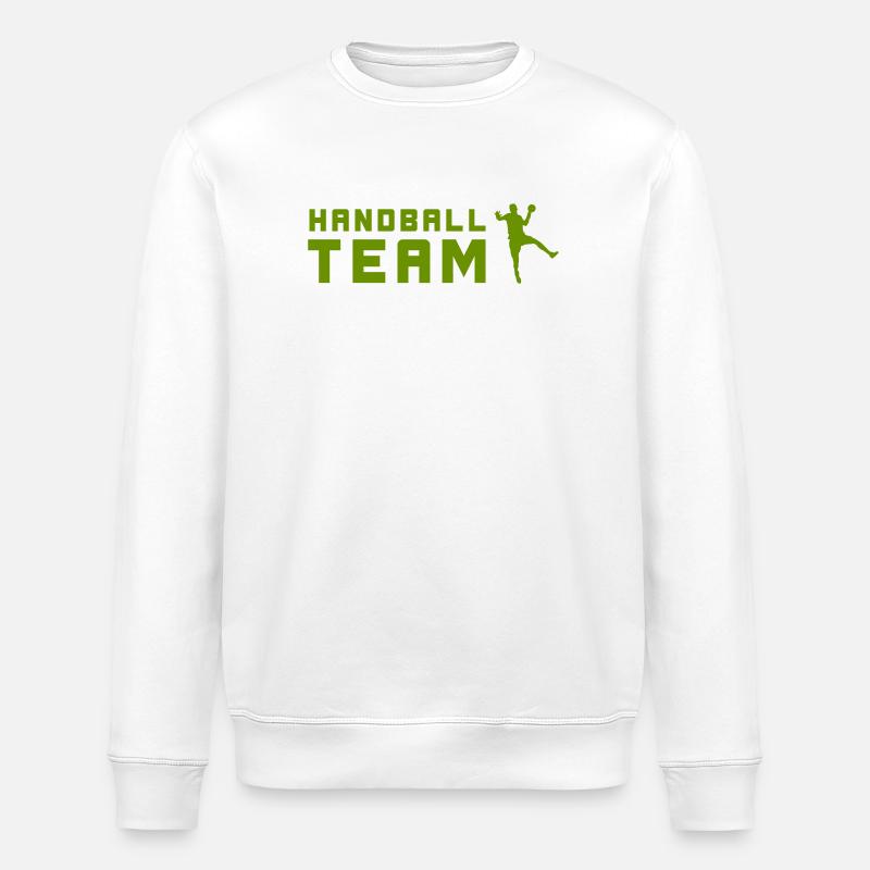 Handball Team Silhouette  - Stanley/Stella Unisex Bio-Sweatshirt ROLLER - Weiß