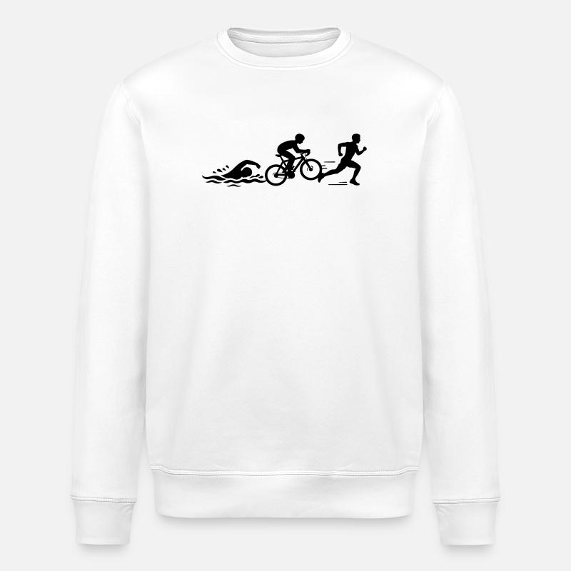 Triathlon Silhouette Sport - Stanley/Stella Unisex Bio-Sweatshirt ROLLER - Weiß