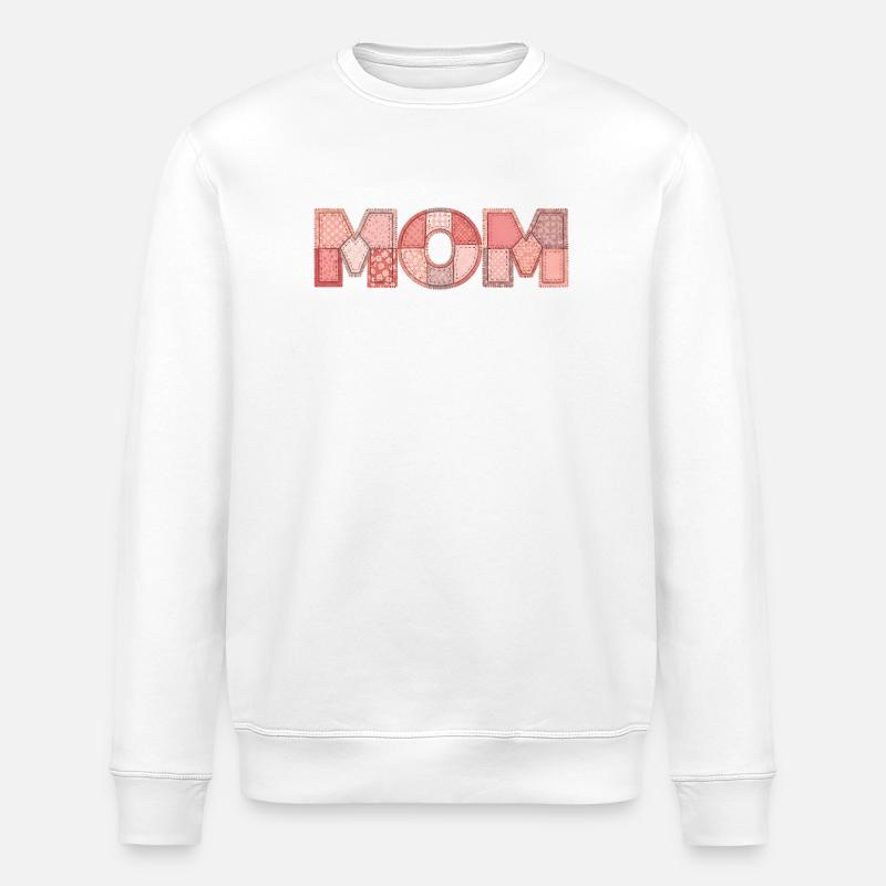 Mom Patchwork Blumen Muster Geschenk - Stanley/Stella Unisex Bio-Sweatshirt ROLLER - Weiß