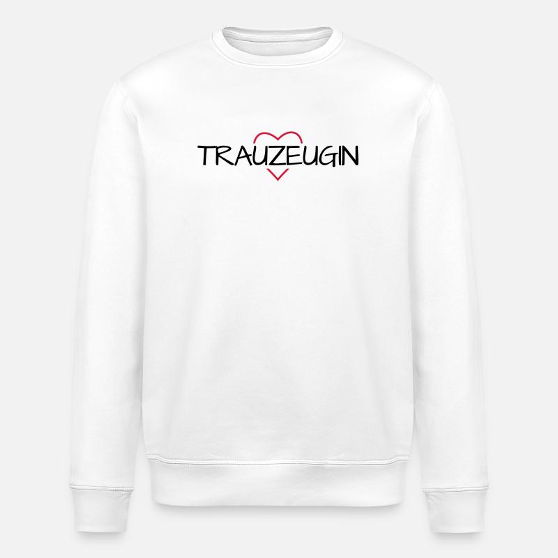 Trauzeugin Herz Junggesellinnenabschied - Stanley/Stella Unisex Bio-Sweatshirt ROLLER - Weiß