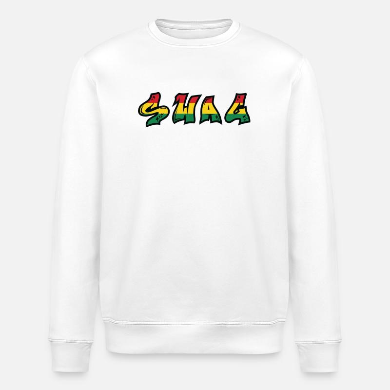 SWAG Rastafari Graffiti Schrift - Stanley/Stella Unisex Bio-Sweatshirt ROLLER - Weiß