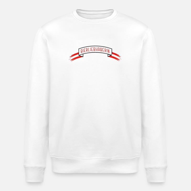 Amateur de bière avec drapeau autrichien - Sweat bio ROLLER Stanley/Stella Unisexe - blanc