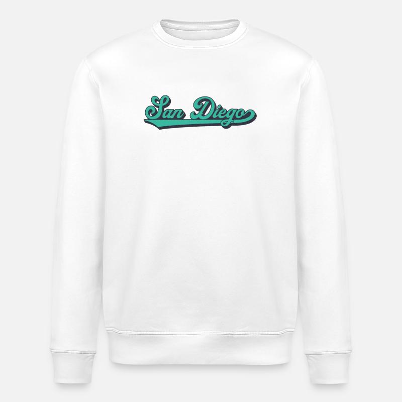 San Diego Script Vague Rétro - Sweat bio ROLLER Stanley/Stella Unisexe - blanc