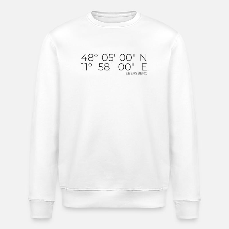 Coordinates Ebersberg, Bavaria - Stanley/Stella ROLLER Unisex Organic Sweatshirt - white