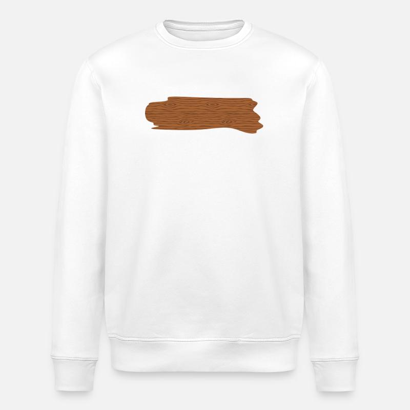 Rustic Woodgrain Pattern T-Shirt Design - Stanley/Stella ROLLER Unisex Organic Sweatshirt - white