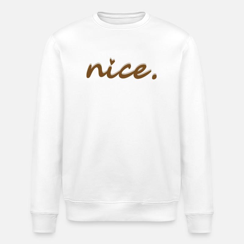 nice (brown with light shadow) - Stanley/Stella ROLLER Unisex Organic Sweatshirt - white