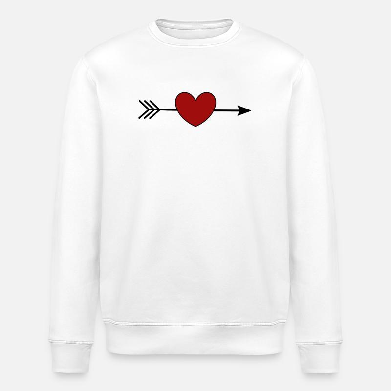 Cadeau rouge de la Saint-Valentin - Sweat bio ROLLER Stanley/Stella Unisexe - blanc