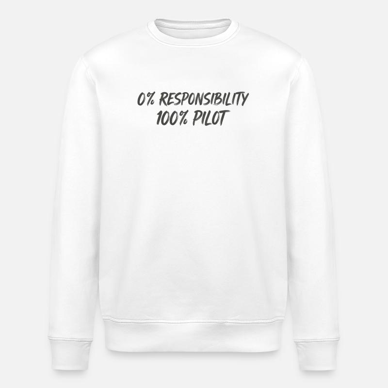 0% Responsibility 100% Pilot - Stanley/Stella ROLLER Unisex Organic Sweatshirt - white