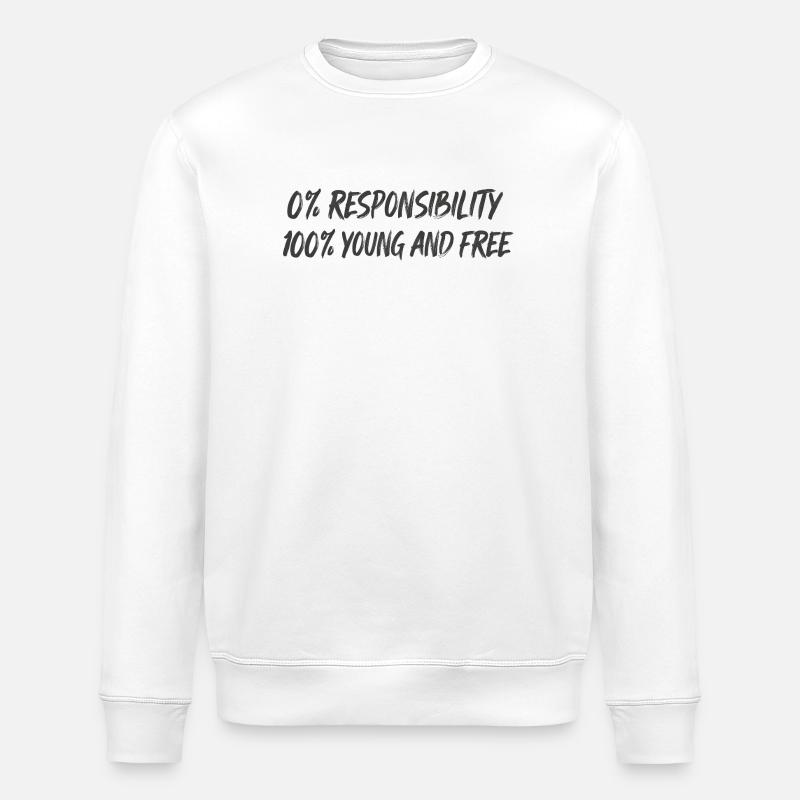 0 % de responsabilité, 100 % jeune libre - Sweat bio ROLLER Stanley/Stella Unisexe - blanc