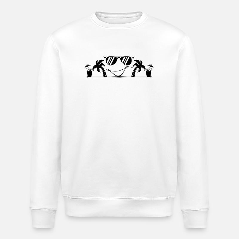 Summer Palm Trees - Stanley/Stella ROLLER Unisex Organic Sweatshirt - white