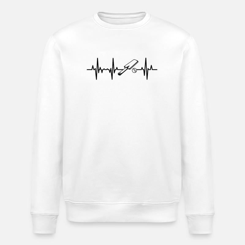 Cricket EKG Herzlinie - Stanley/Stella Unisex Bio-Sweatshirt ROLLER - Weiß