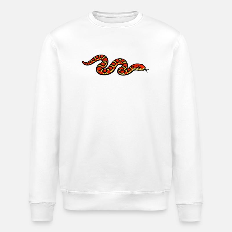 Fiery Snake Pattern - Stanley/Stella ROLLER Unisex Organic Sweatshirt - white