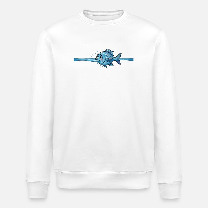 Fisch Meerestier - Stanley/Stella Unisex Bio-Sweatshirt ROLLER - Weiß
