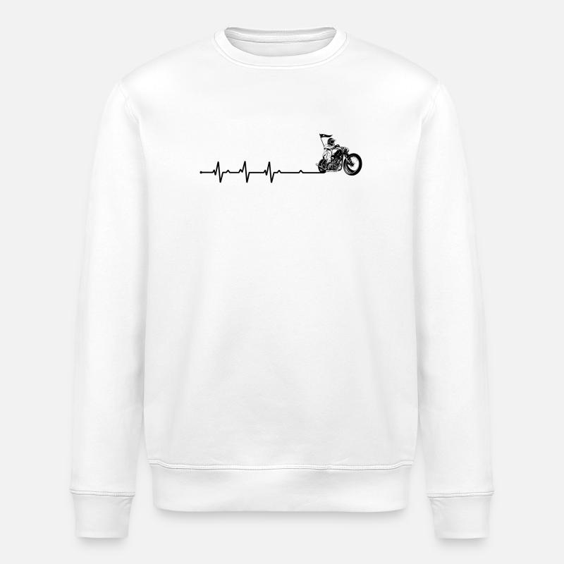 Herzschlag-Biker - Stanley/Stella Unisex Bio-Sweatshirt ROLLER - Weiß