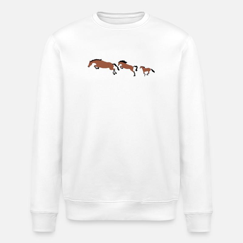 Série de Chevaux en Mouvement - Sweat bio ROLLER Stanley/Stella Unisexe - blanc