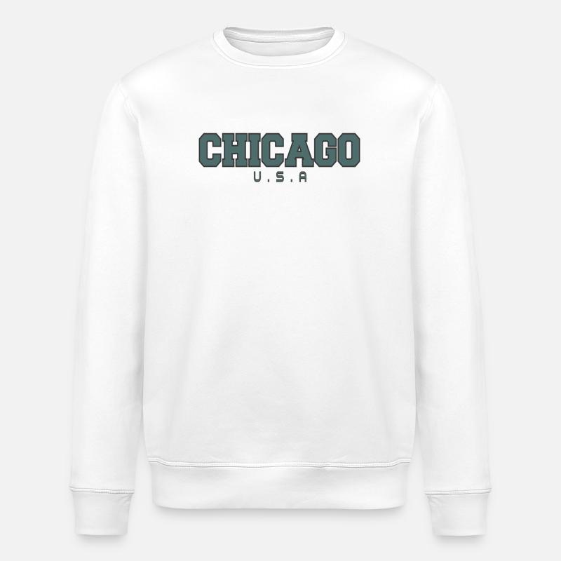 Chicago Varsity Blockschrift - Stanley/Stella Unisex Bio-Sweatshirt ROLLER - Weiß