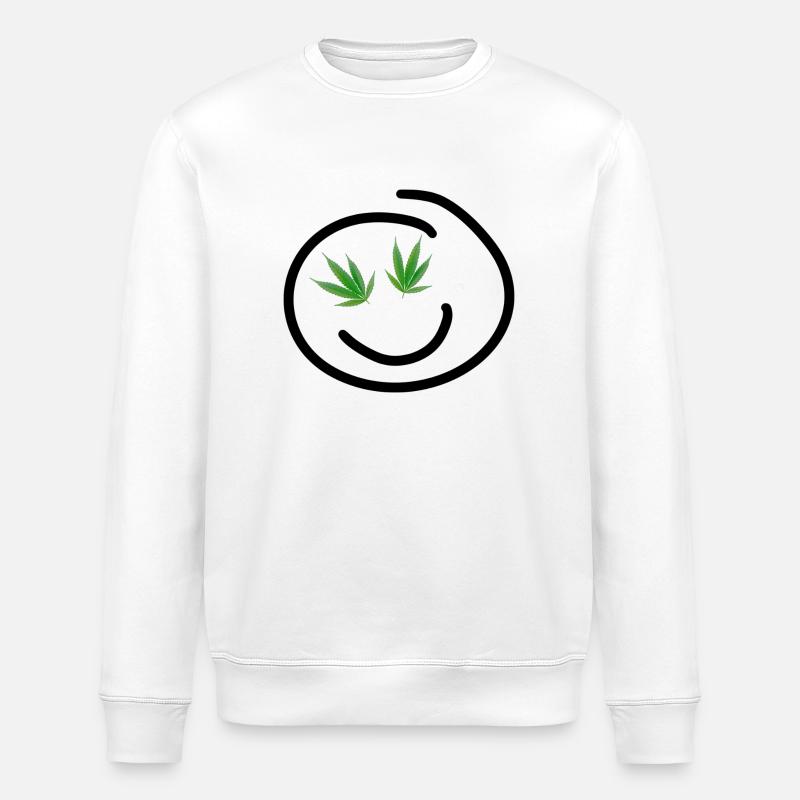 Visage de chanvre heureux - Sweat bio ROLLER Stanley/Stella Unisexe - blanc