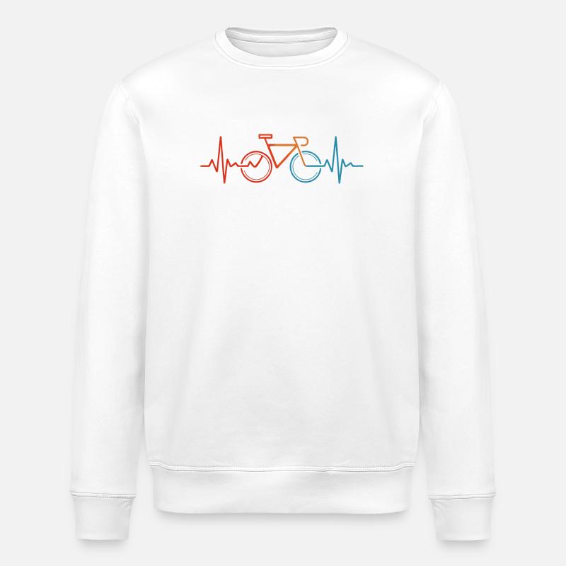 Rythme cardiaque du cyclisme - Sweat bio ROLLER Stanley/Stella Unisexe - blanc