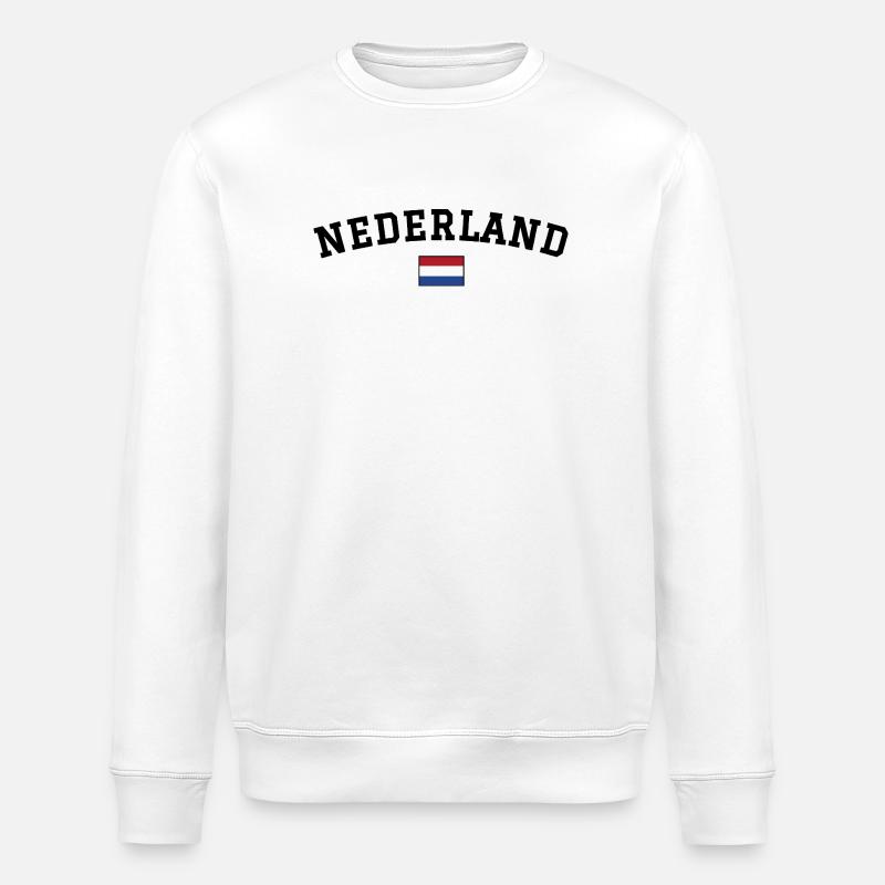 Drapeau des Pays-Bas Noir - Sweat bio ROLLER Stanley/Stella Unisexe - blanc