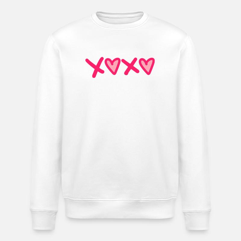 XOXO Herzen - Pink Love Statement - Stanley/Stella Unisex Bio-Sweatshirt ROLLER - Weiß