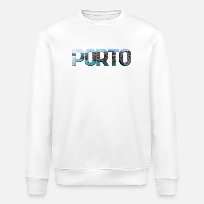 Découpe de Porto Skyline - Sweat bio ROLLER Stanley/Stella Unisexe - blanc