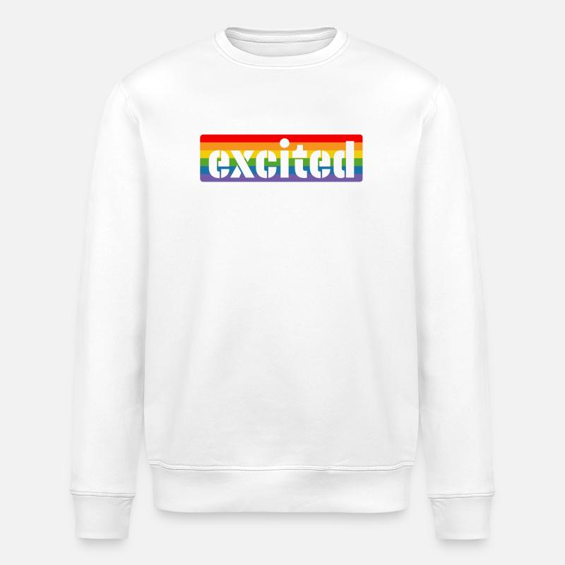 LGBT Rainbow Tshirt excité - Sweat bio ROLLER Stanley/Stella Unisexe - blanc