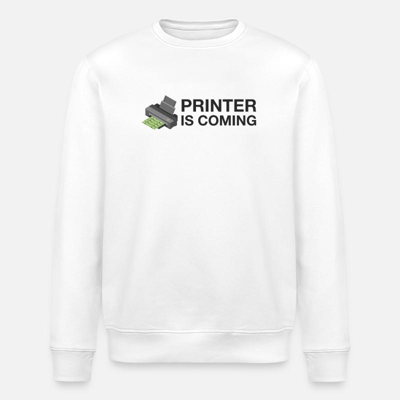 PRINTER IS COMING - Stanley/Stella Unisex Bio-Sweatshirt ROLLER - Weiß