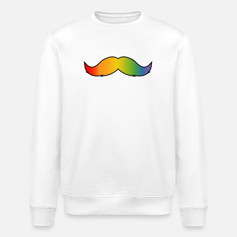 Barbe arc-en-ciel Queer Noir - Sweat bio ROLLER Stanley/Stella Unisexe - blanc