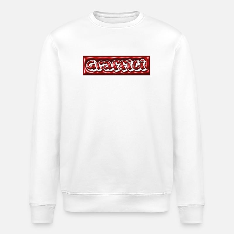 Graffiti Bubble 3D - Stanley/Stella ROLLER Unisex Organic Sweatshirt - white