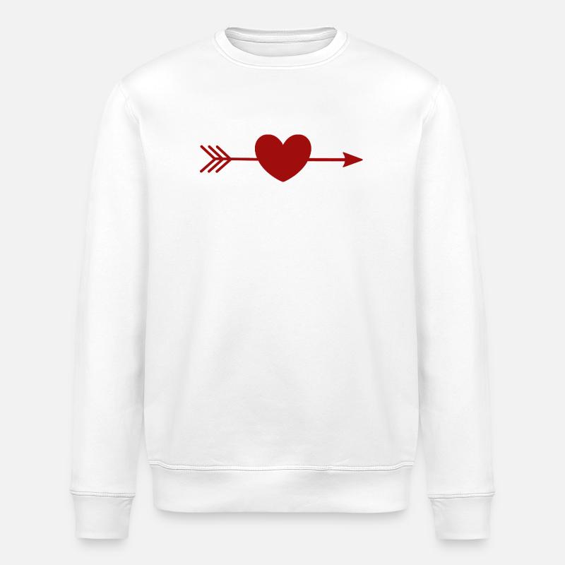 Cadeau rouge de la Saint-Valentin - Sweat bio ROLLER Stanley/Stella Unisexe - blanc