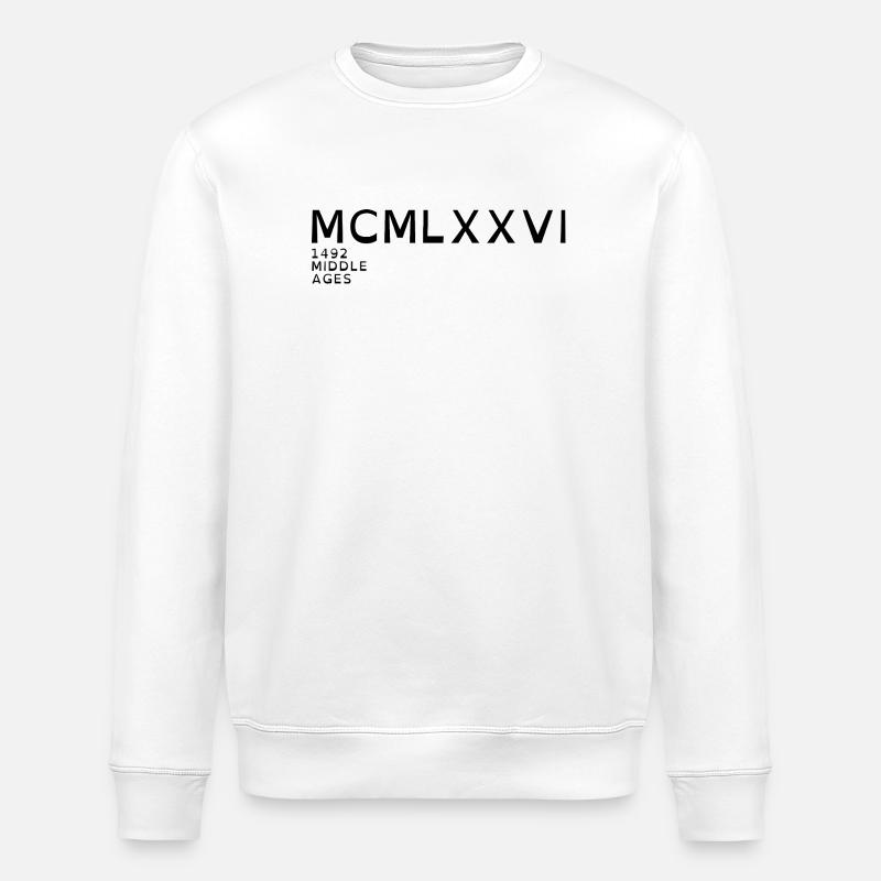 1976_LINE_black - Stanley/Stella Unisex Bio-Sweatshirt ROLLER - Weiß