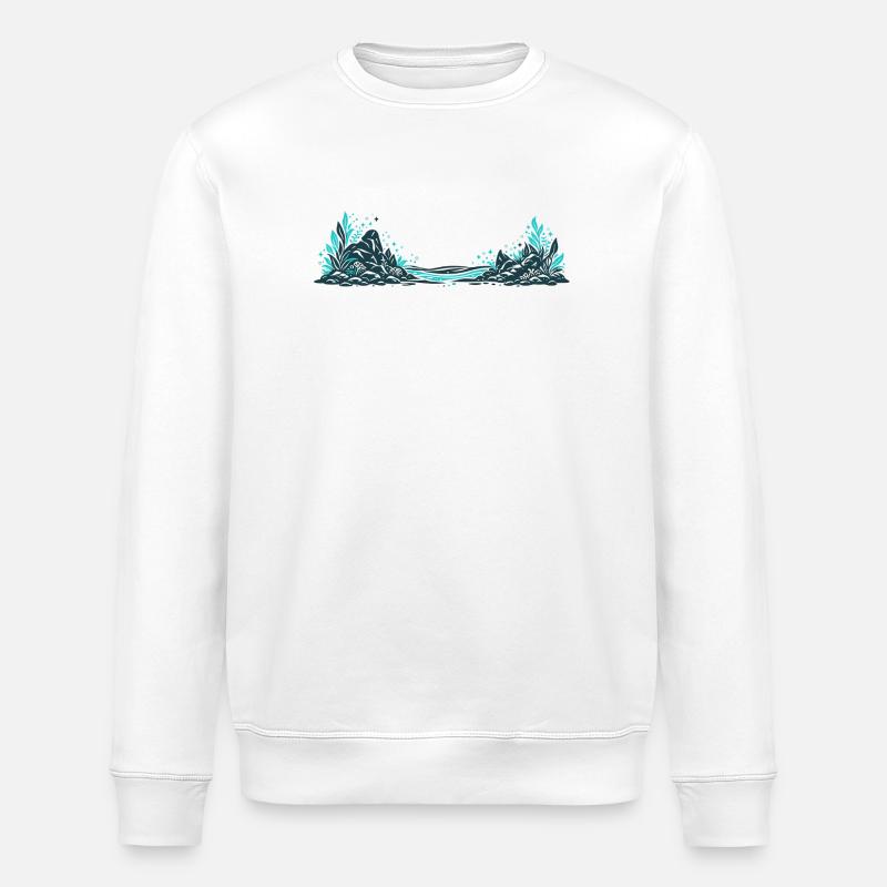 Flussufer im Dschungelstil - Stanley/Stella Unisex Bio-Sweatshirt ROLLER - Weiß